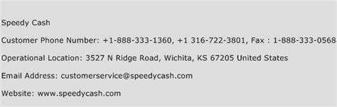 Speedy Cash Customer Service Phone Number